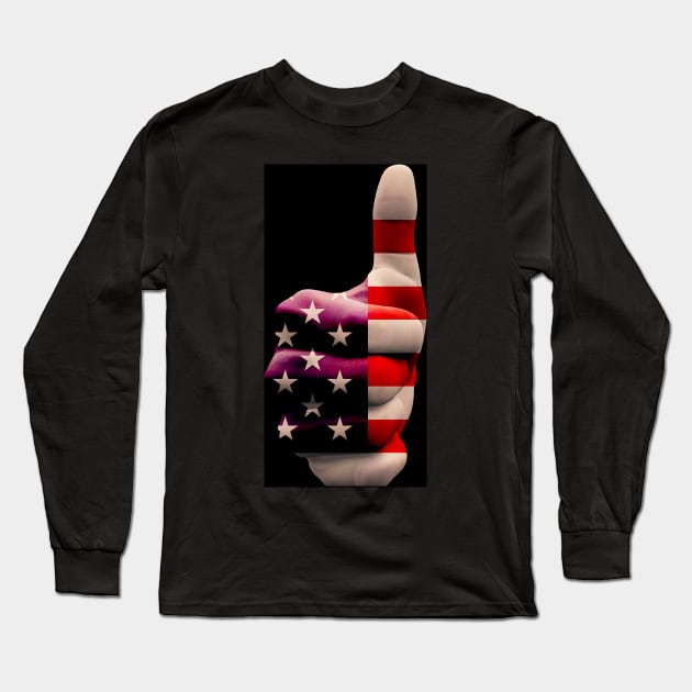 Thumbs Up USA Long Sleeve T-Shirt by rolffimages